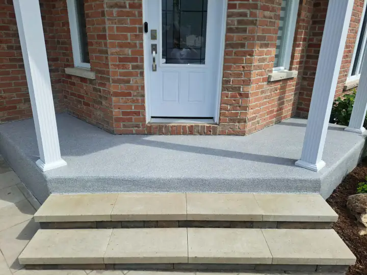 Finished porch and entrance coating